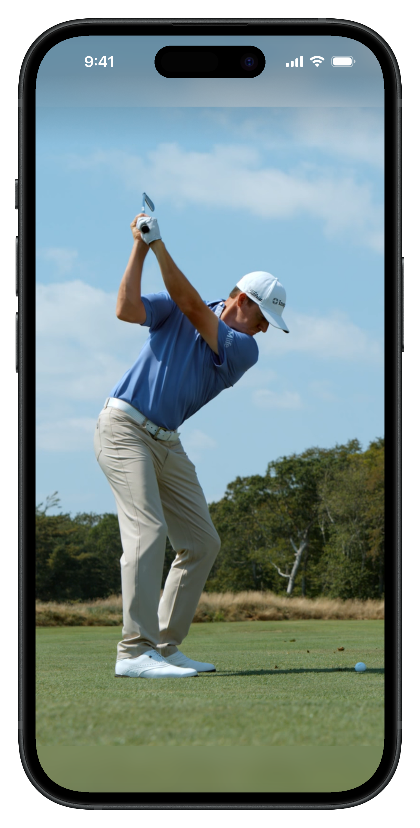 iPhone recording golf swing
